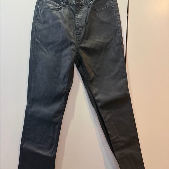 Ralph Lauren Women's COATED Black Straight Leg Jeans - Picture 4 of 7